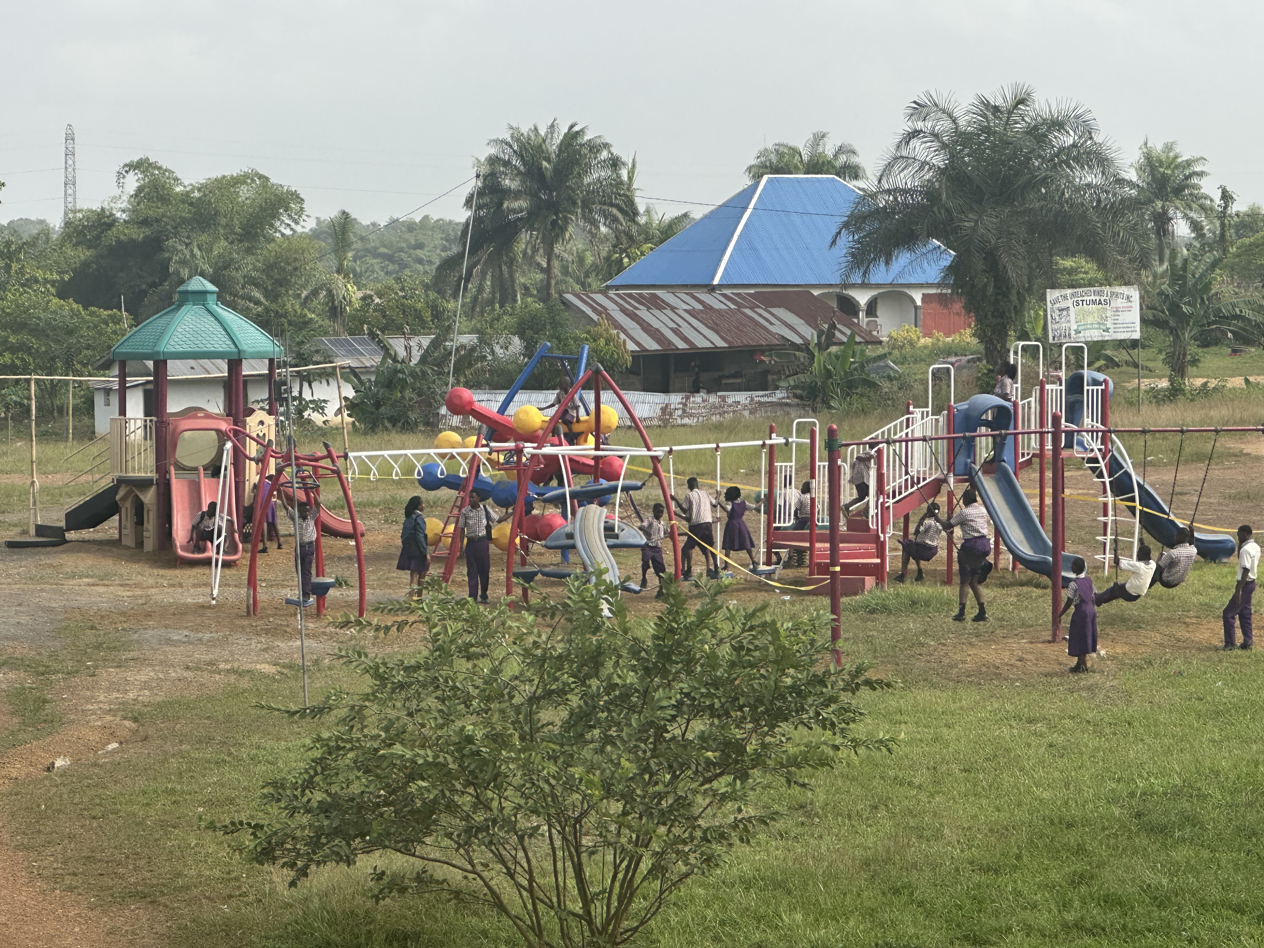 Students playing on the I-UNIK playground
